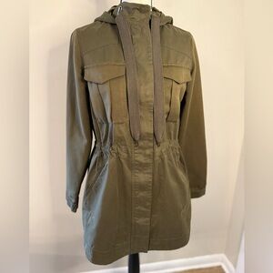 Simply Vera Wang army green hoodie jacket SZ SM